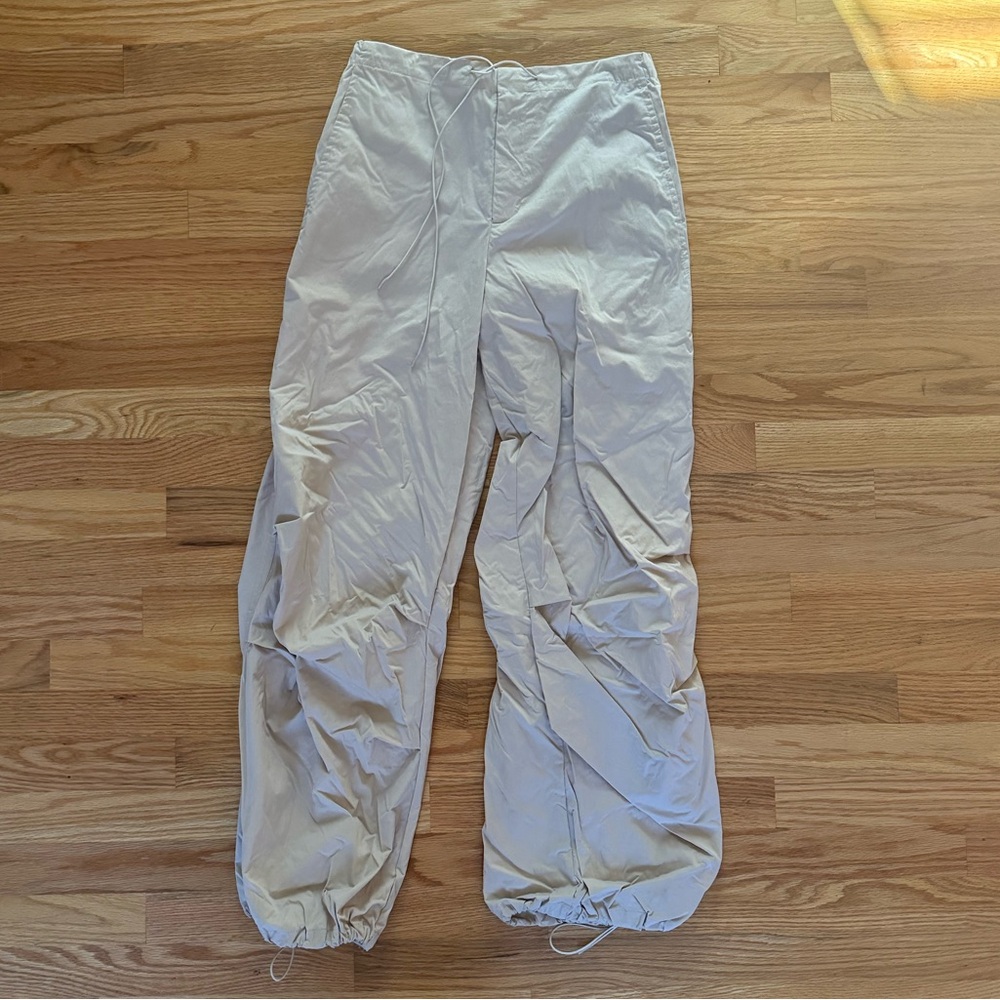 Zara Tan/Cream Parachute Pants